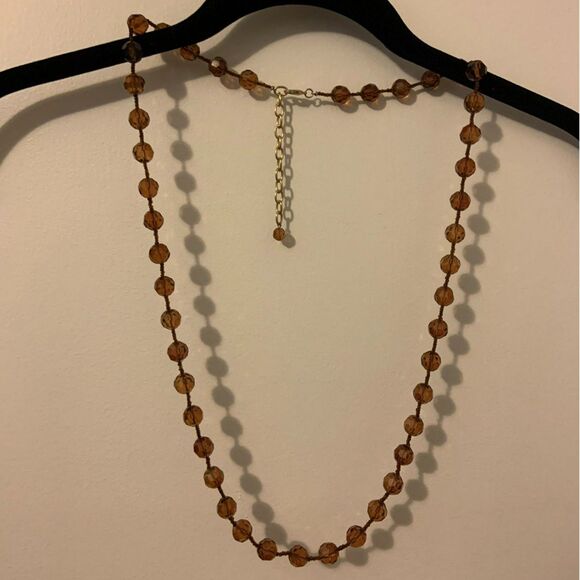 Brown Bead Necklace 38" around - Picture 1 of 8